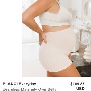 BLANQI Everyday Seamless Maternity Over Belly Shorts - Cream